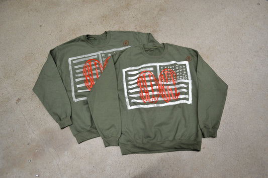 CREWNECK KAKI REVERSE FLAG